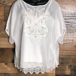 WHITE HOUSE BLACK MARKET embroidered top/cami | S